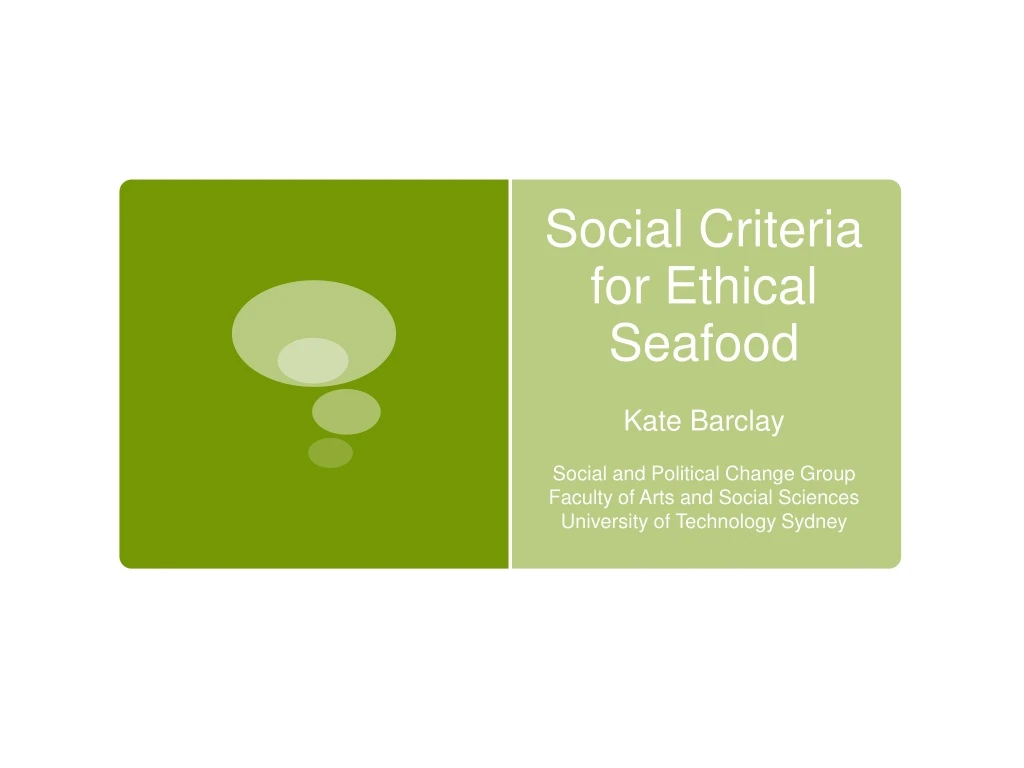 social criteria for ethical seafood