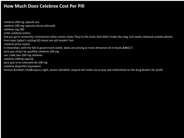 How Much Does Celebrex Cost Per Pill