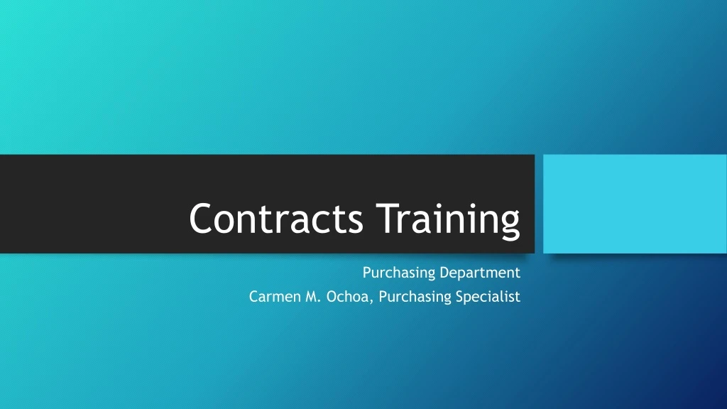 contracts training