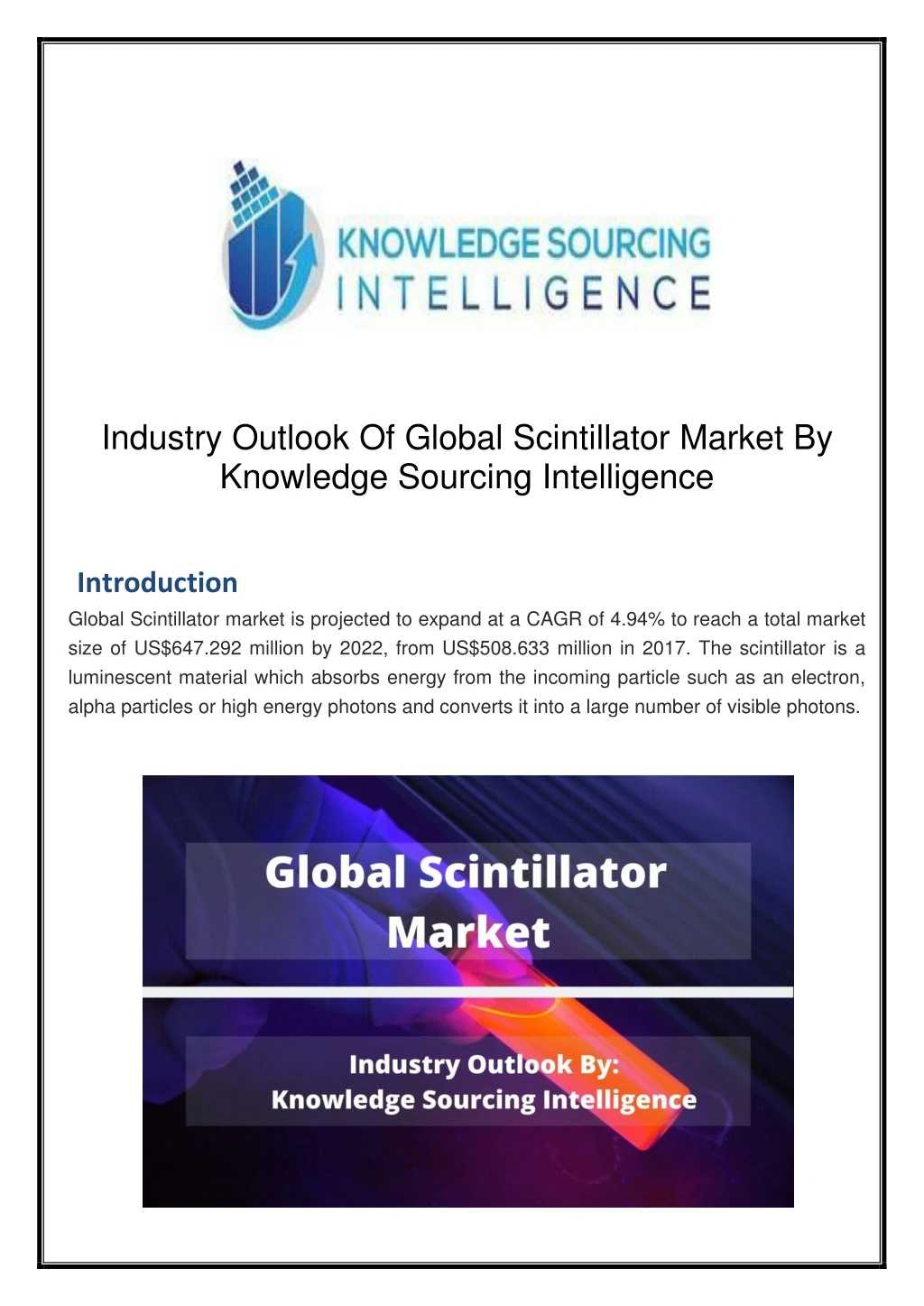 industry outlook of global scintillator market