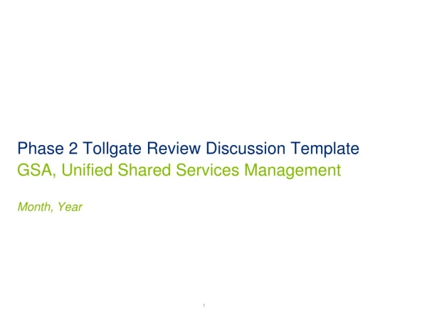 Phase 2 Tollgate Review Discussion Template