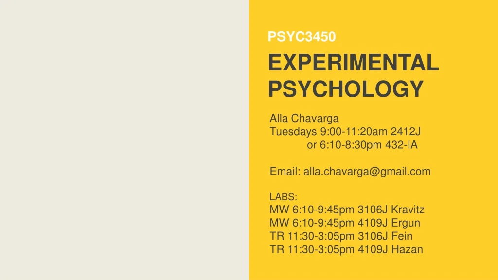 psyc3450 experimental psychology