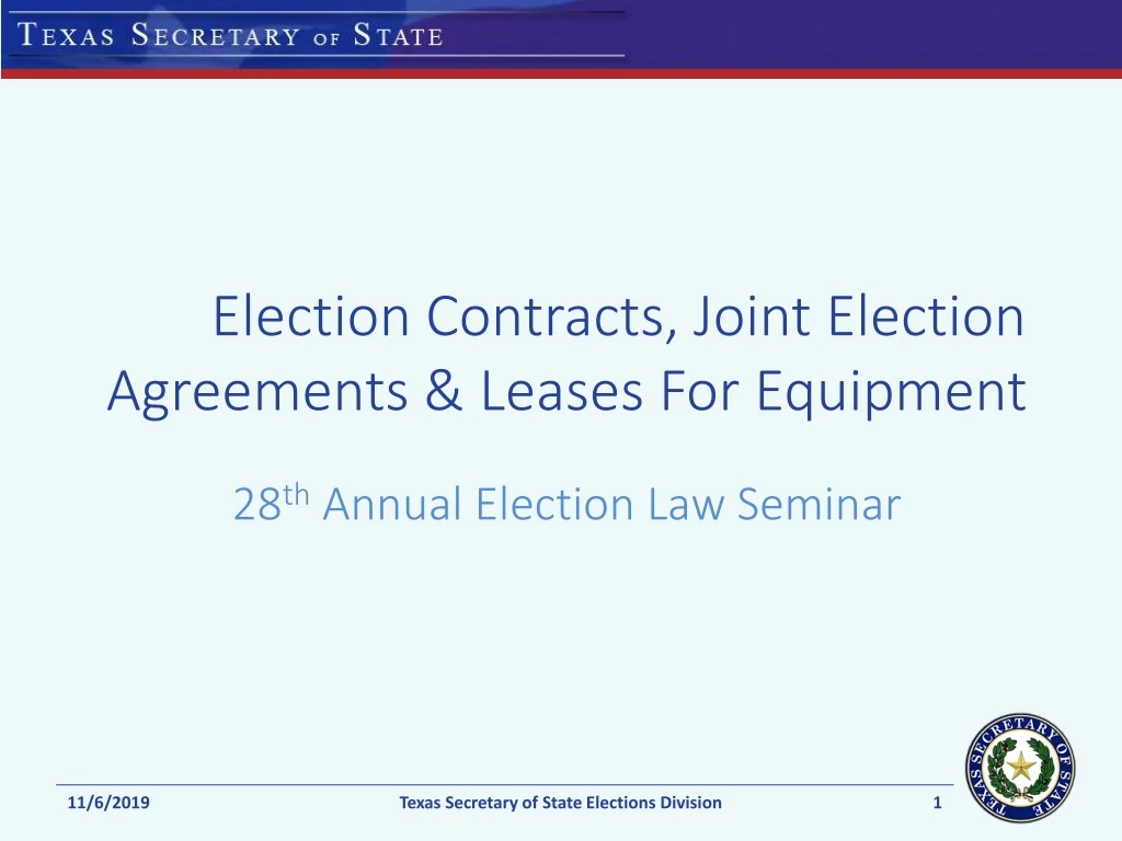 election contracts joint election agreements leases for equipment