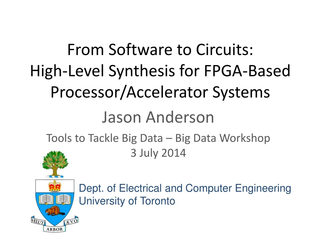 from software to circuits high level synthesis for fpga based processor accelerator systems