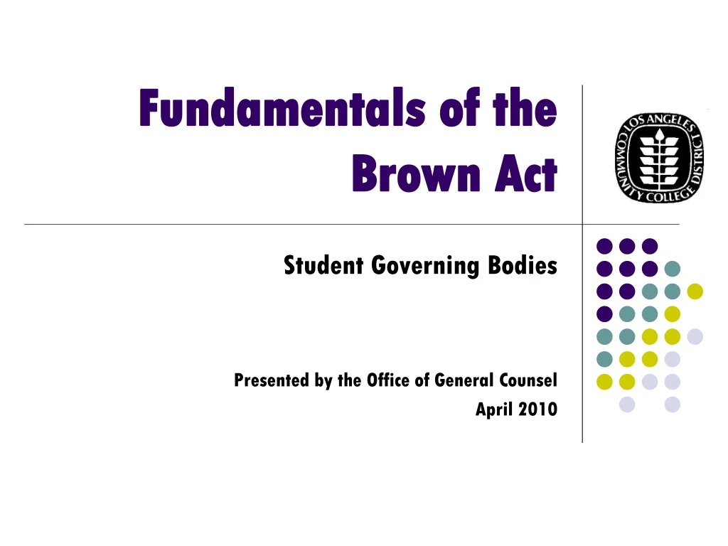 fundamentals of the brown act