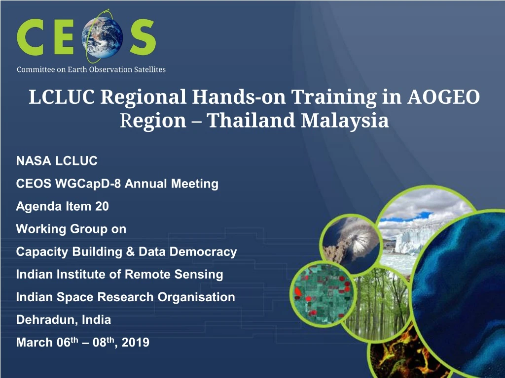 lcluc regional hands on training in aogeo r egion thailand malaysia