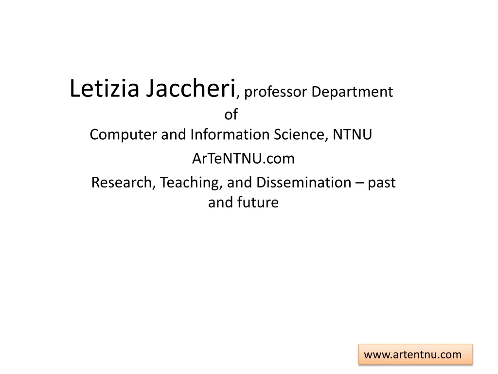 letizia jaccheri professor department of computer