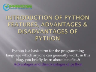 PPT - Advantages of python PowerPoint Presentation, free download - ID ...