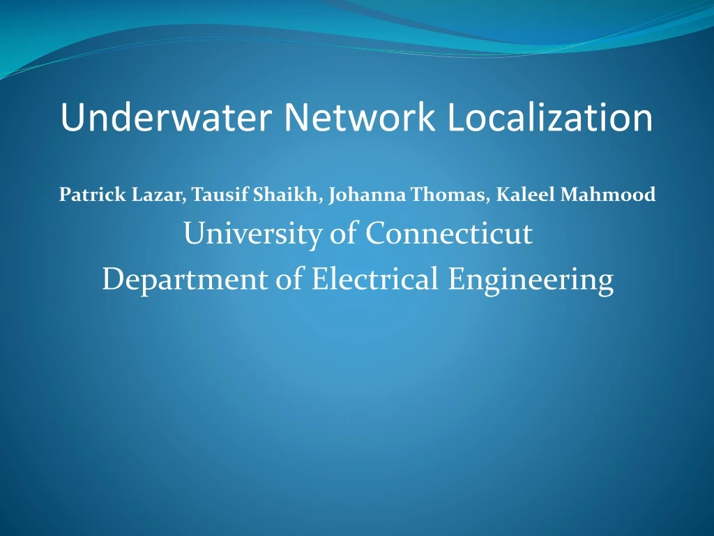 underwater network localization