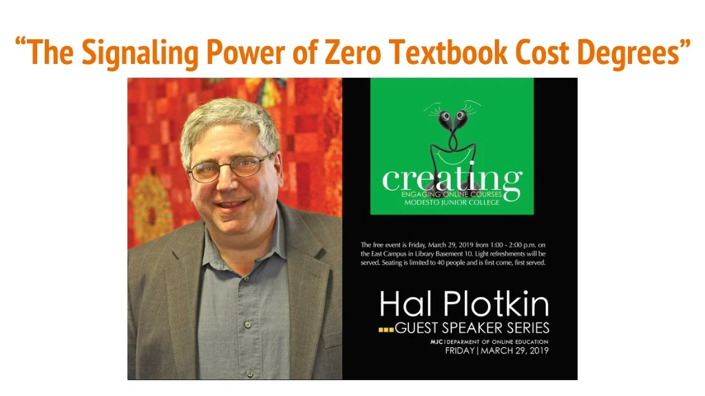 the signaling power of zero textbook cost degrees
