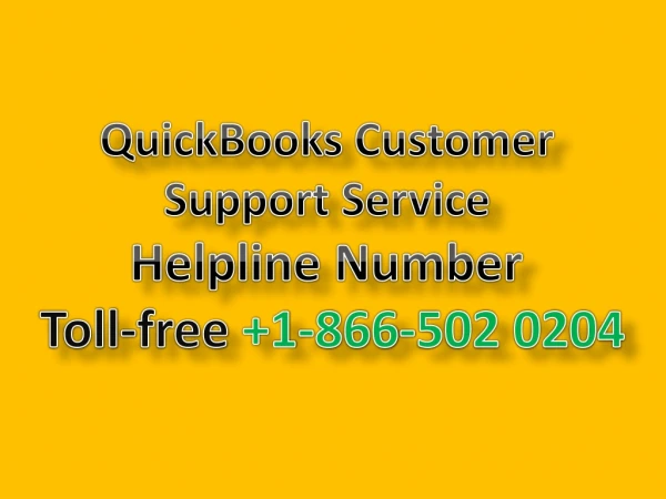 Quickbooks Support Service Helpline Number 1-866-502-0204