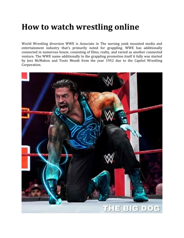 How to watch wrestling