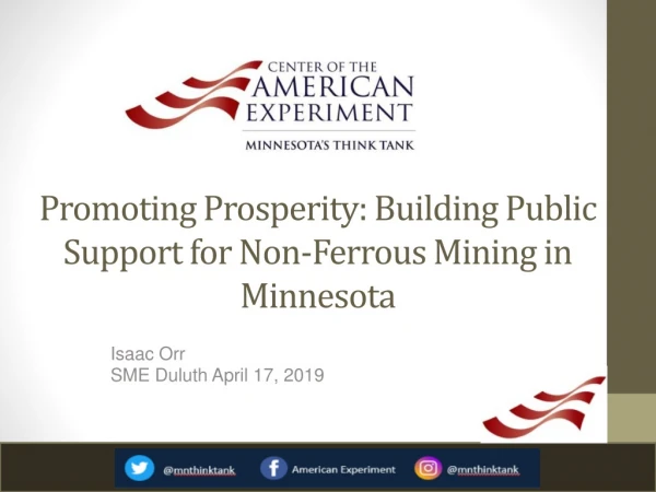 Promoting Prosperity: Building Public Support for Non-Ferrous Mining in Minnesota