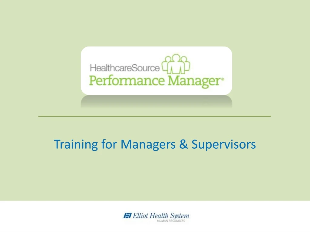 training for managers supervisors