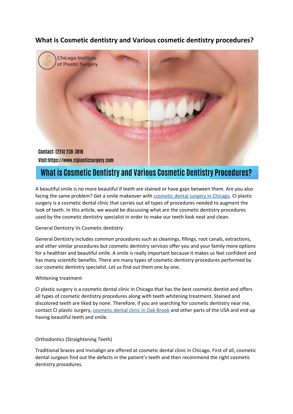 what is cosmetic dentistry and various cosmetic