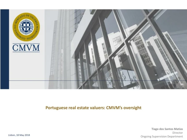 Portuguese real estate valuers : CMVM’s oversight