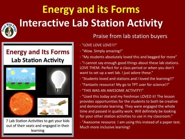 Energy and its Forms Interactive Lab Station Activity