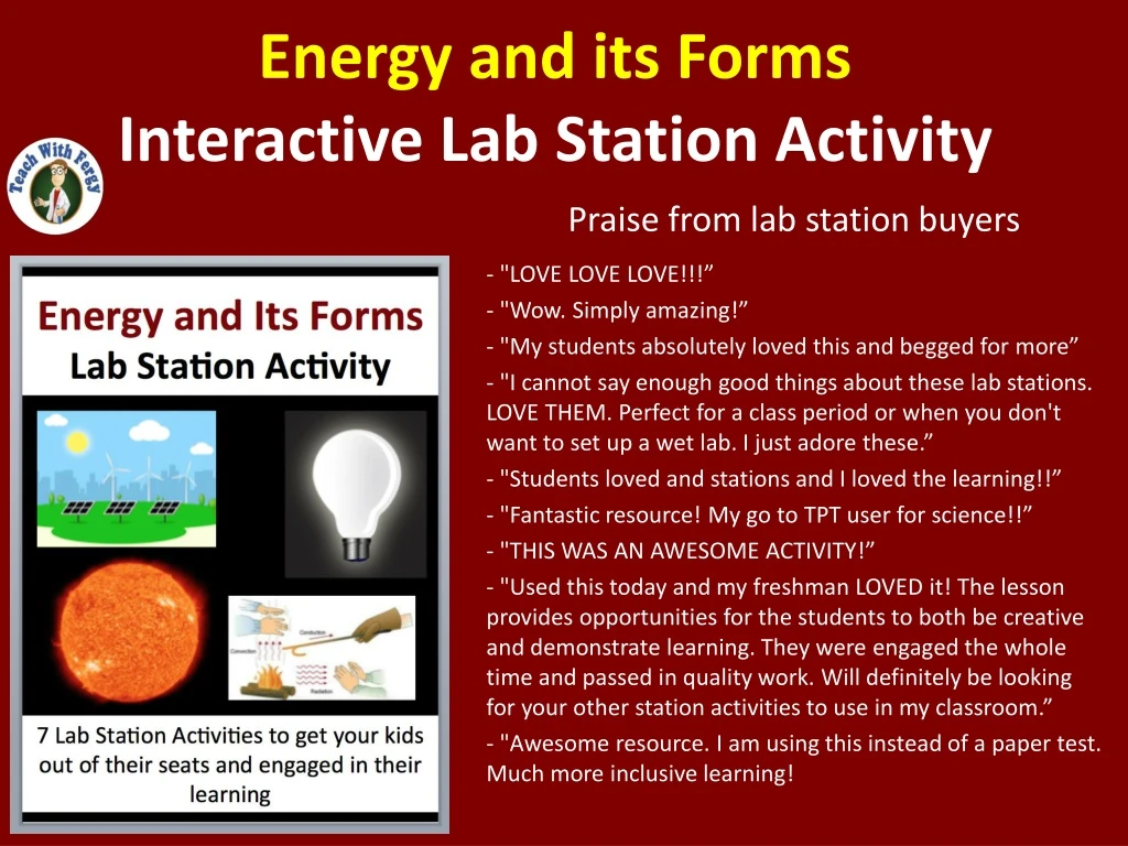 energy and its forms interactive lab station activity