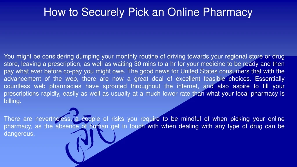 how to securely pick an online pharmacy