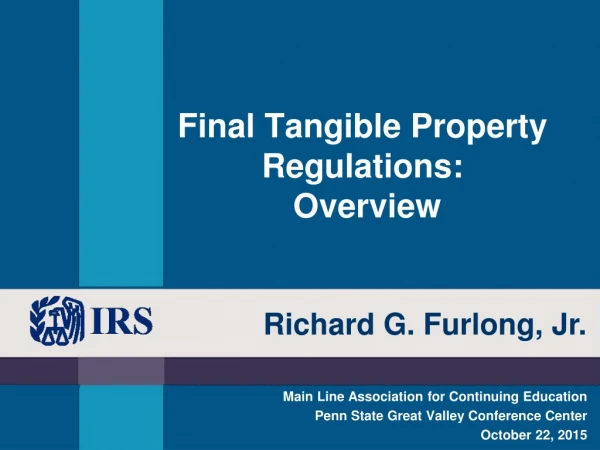 Final Tangible Property Regulations: Overview
