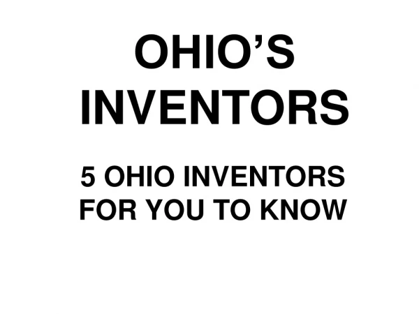 OHIO’S INVENTORS