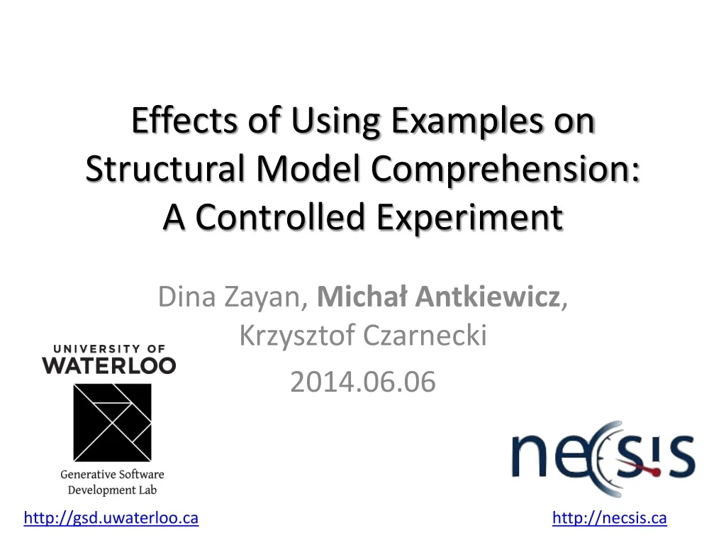 effects of using examples on structural model comprehension a controlled experiment