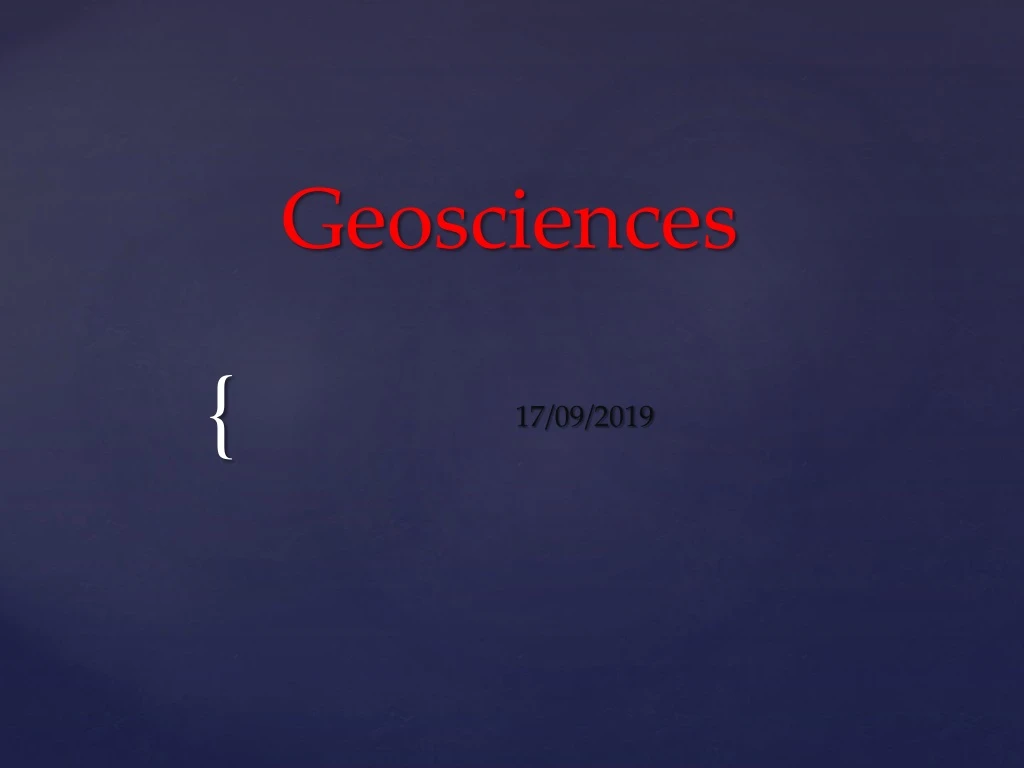 geosciences