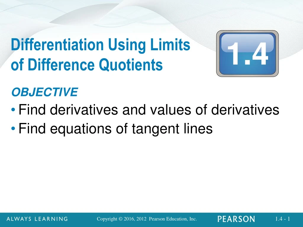 differentiation using limits of difference quotients