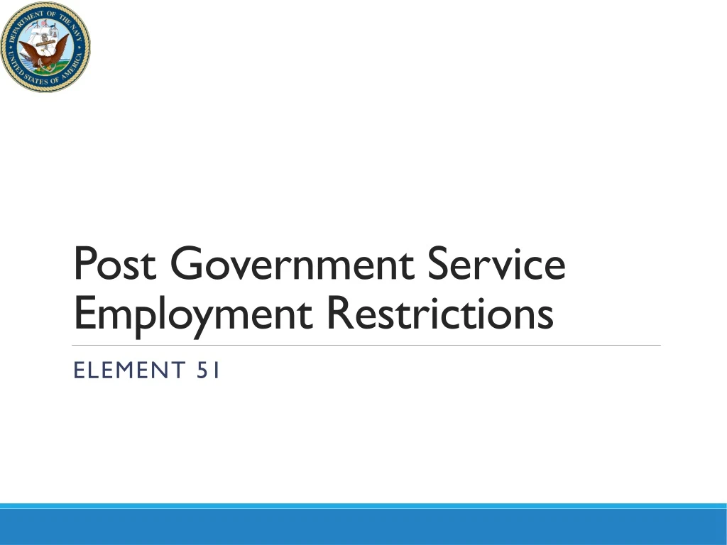 post government service employment restrictions