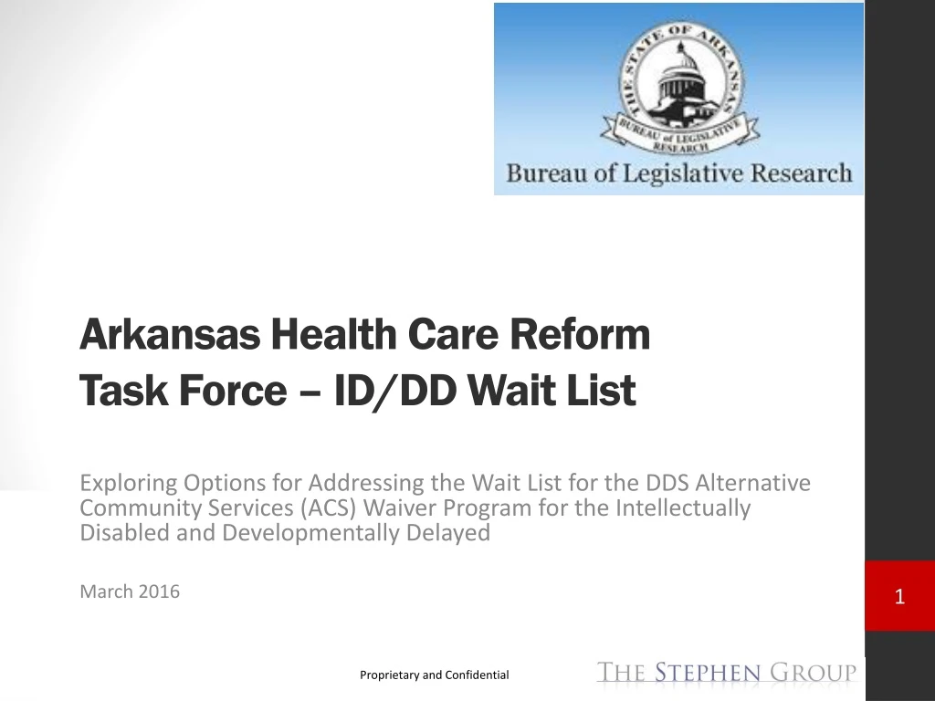 arkansas health care reform task force id dd wait list