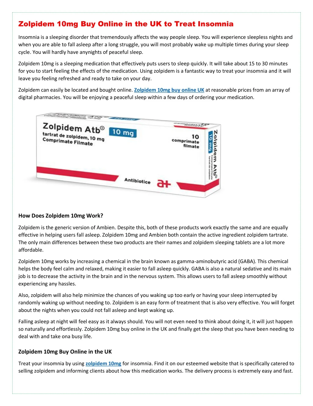 zolpidem 10mg buy online in the uk to treat