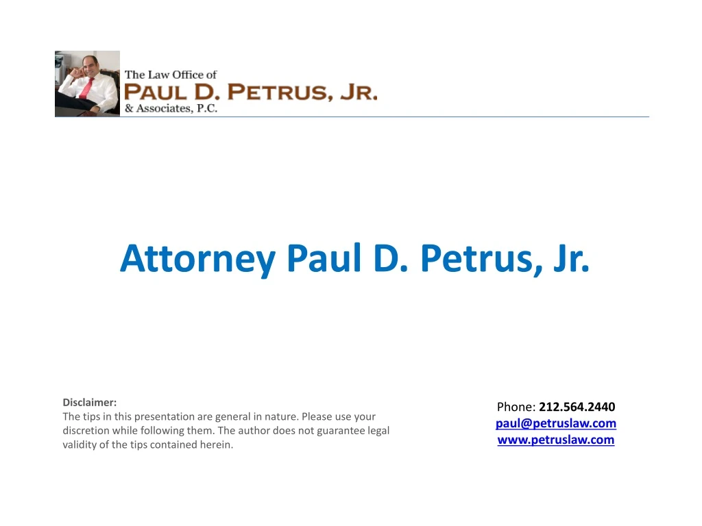 attorney paul d petrus jr