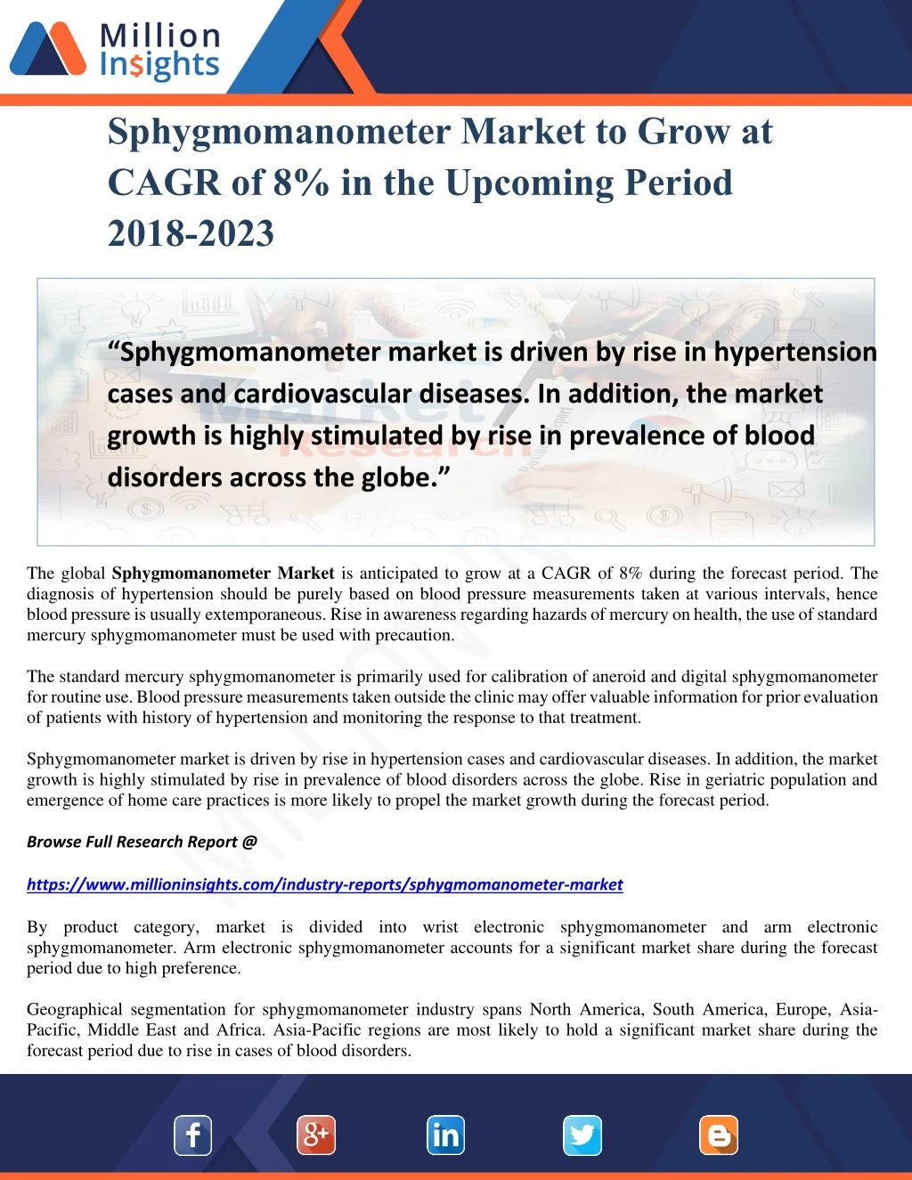 sphygmomanometer market to grow at cagr