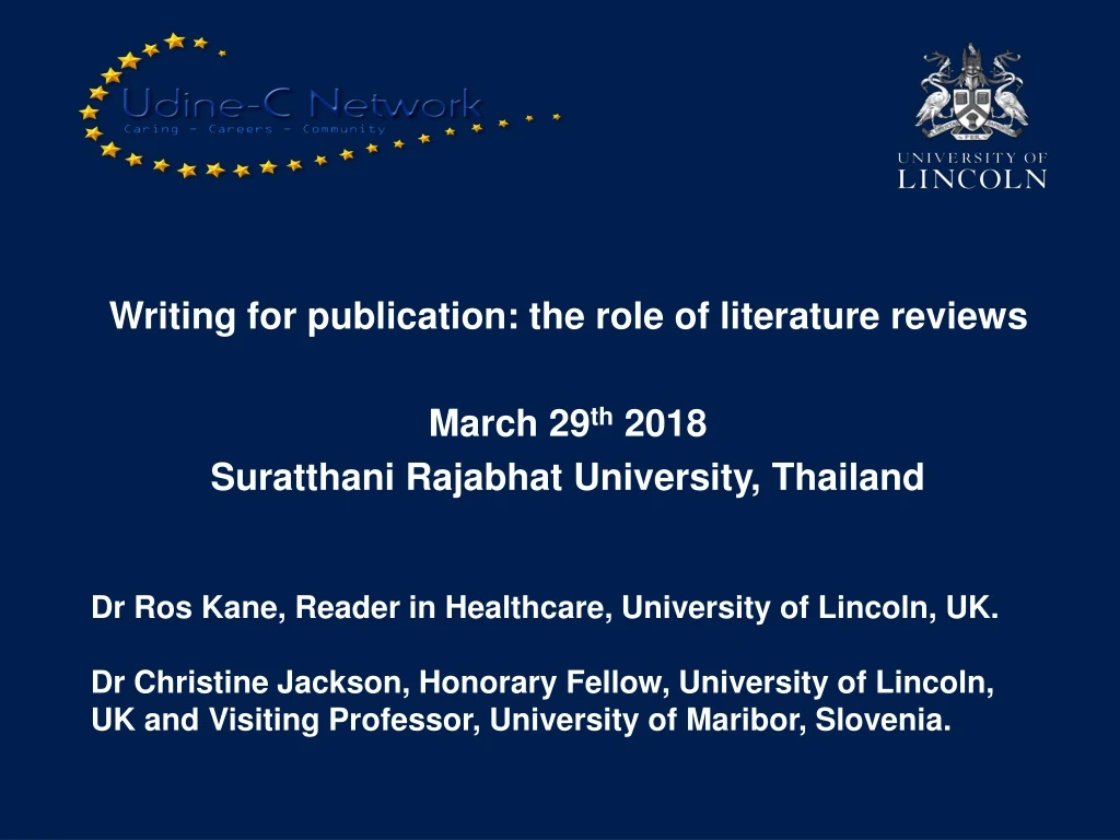 writing for publication the role of literature