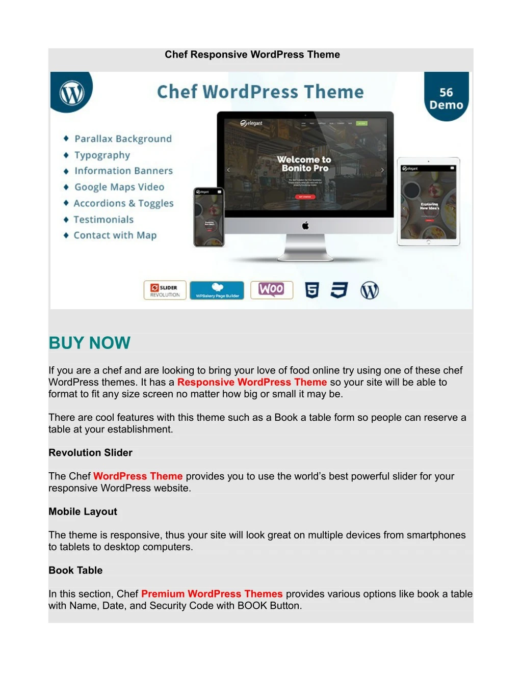 chef responsive wordpress theme