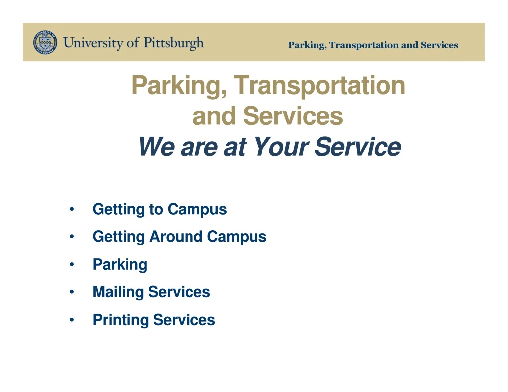 parking transportation and services we are at your service
