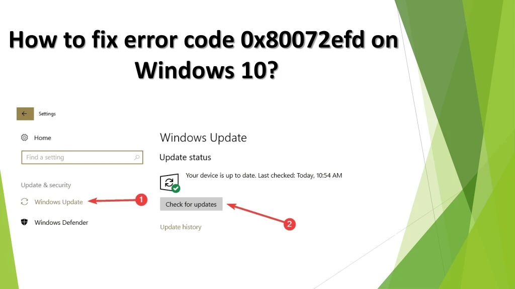 how to fix error code 0x80072efd on windows 10