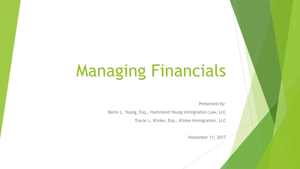 managing financials