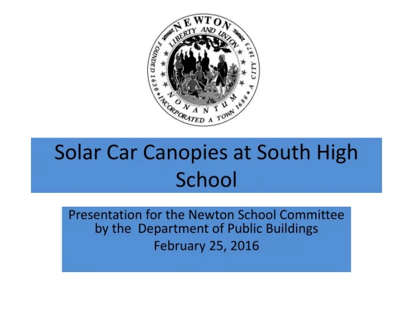 Solar Car Canopies at South High School