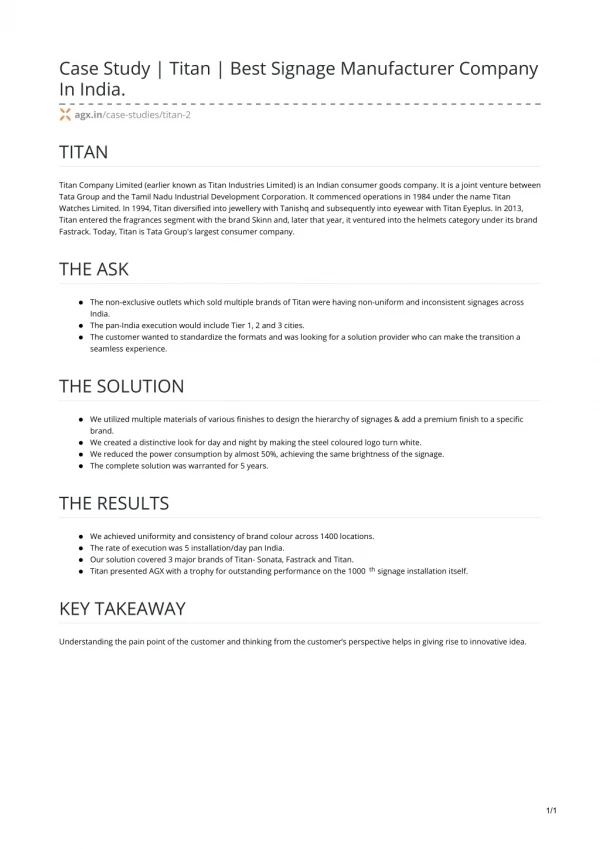 agx.in-Case Study - Titan - Signage Installation - Branding - Marketing Execution