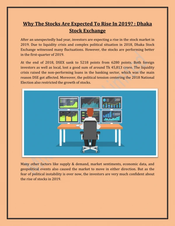 Why The Stocks Are Expected To Rise In 2019 Dhaka Stock Exchange