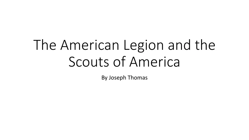 the american legion and the scouts of america