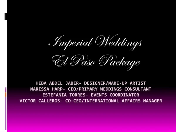 Imperial Weddings El Paso Package