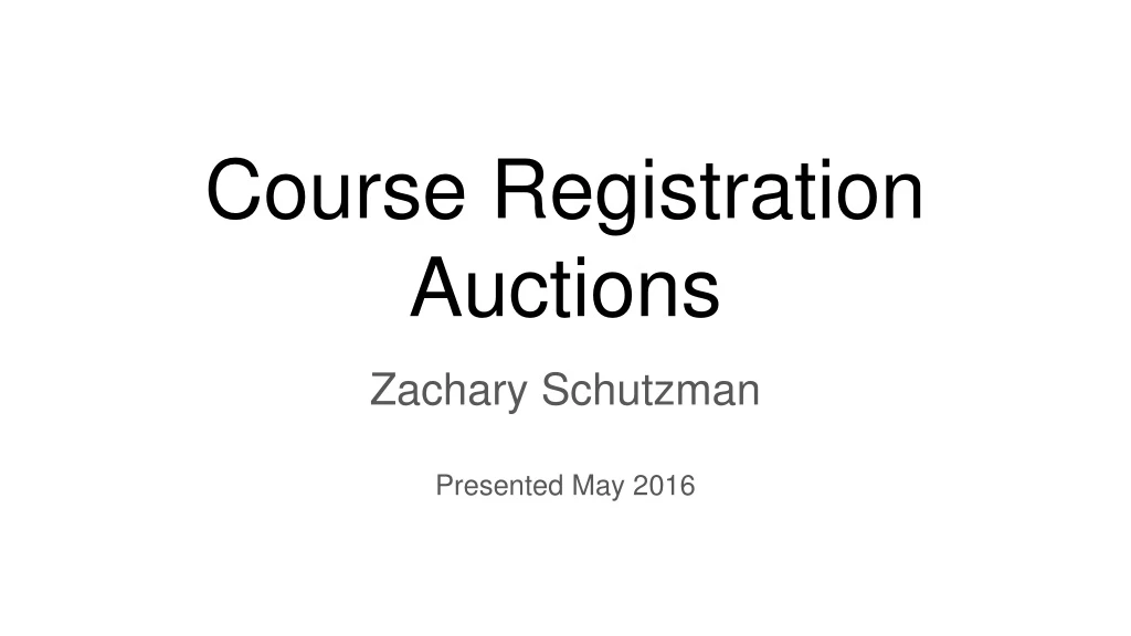 course registration auctions