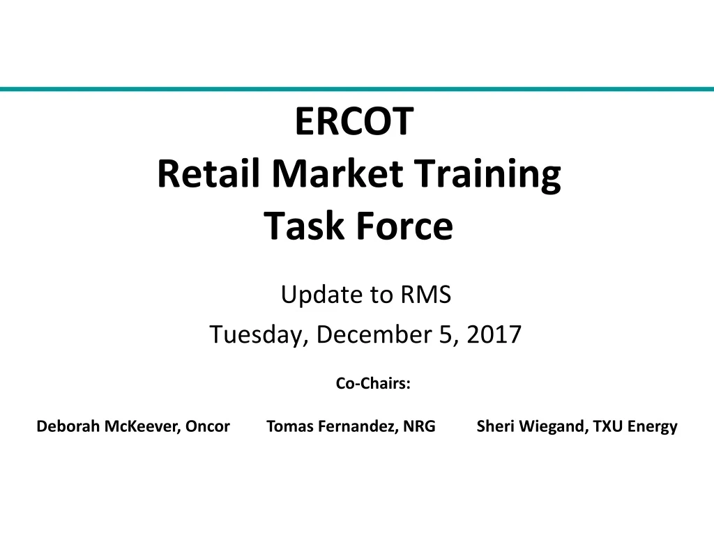 ercot retail market training task force