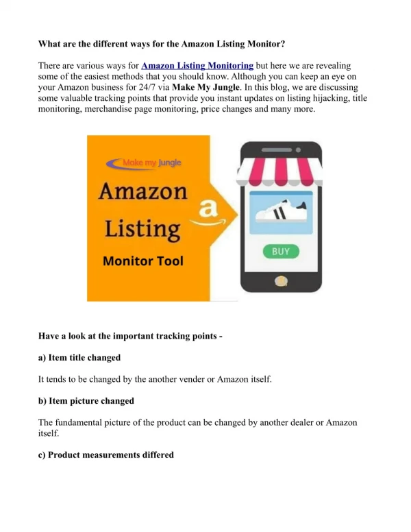 Amazon Listing Monitor