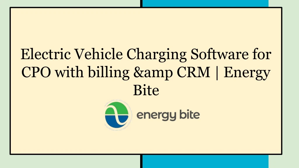 electric vehicle charging software for cpo with