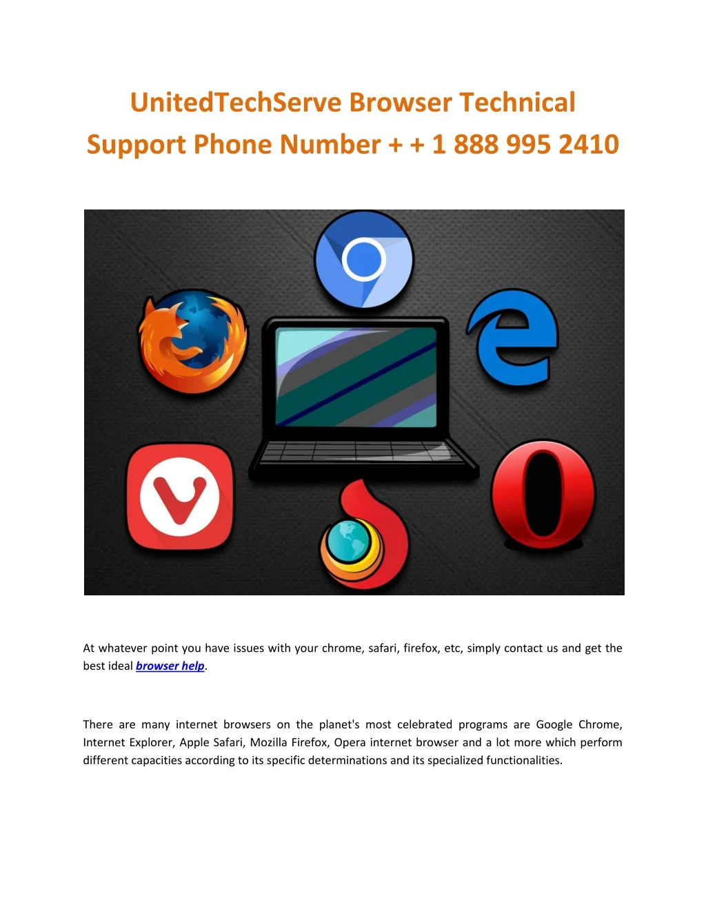 unitedtechserve browser technical support phone