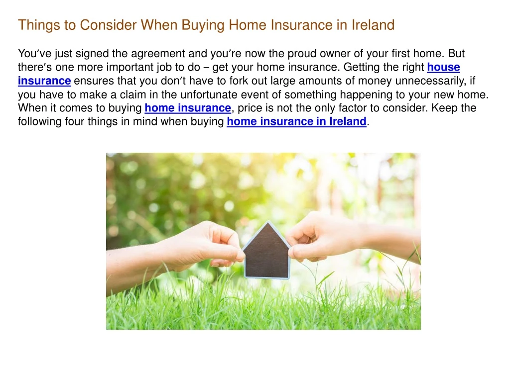 things to consider when buying home insurance