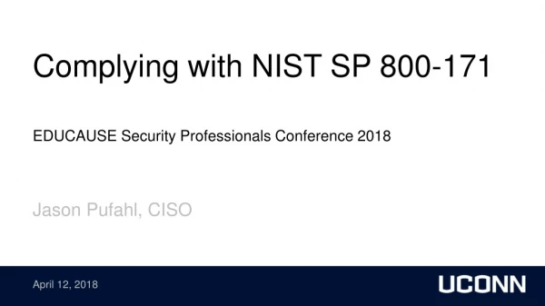 Complying with NIST SP 800-171